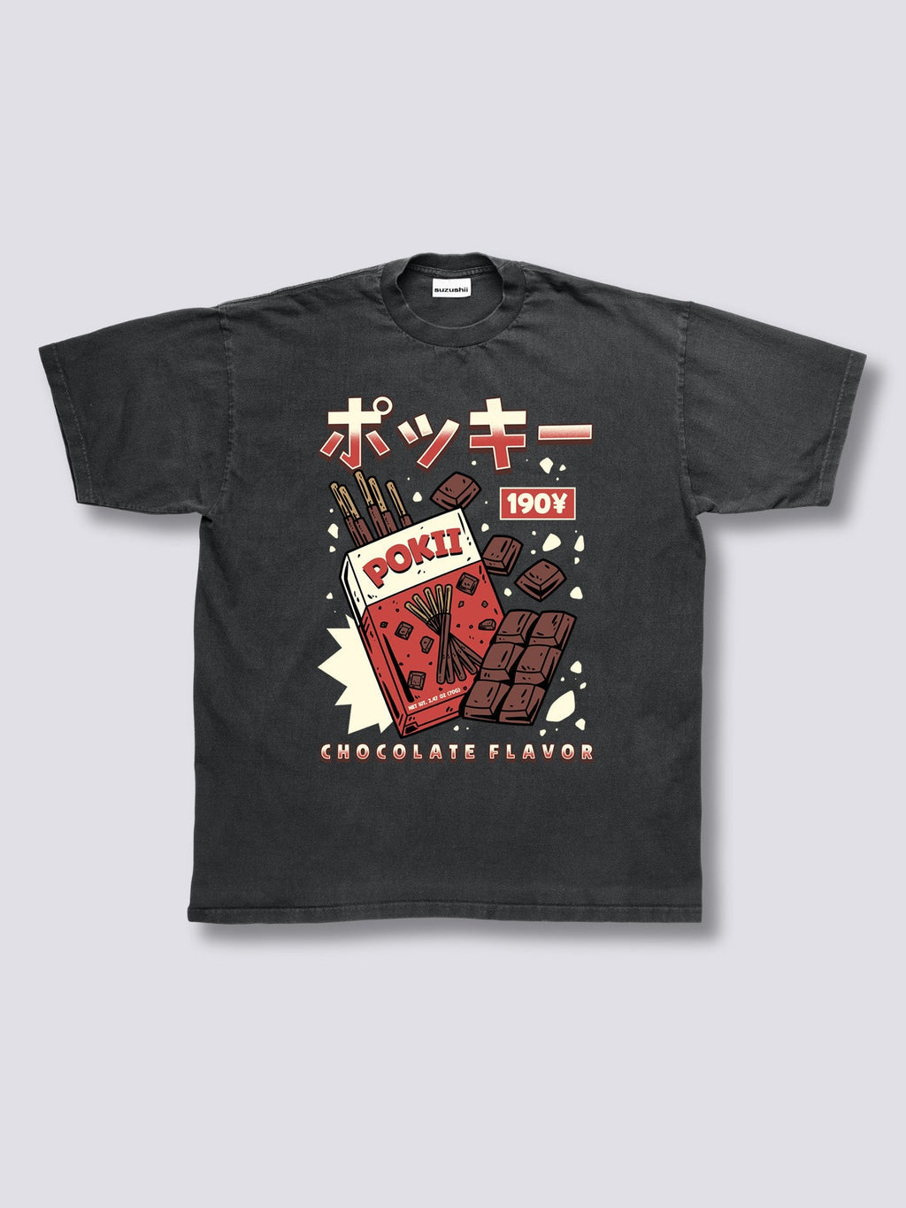 Front Print - Chocolate Pokii Vintage T-Shirt