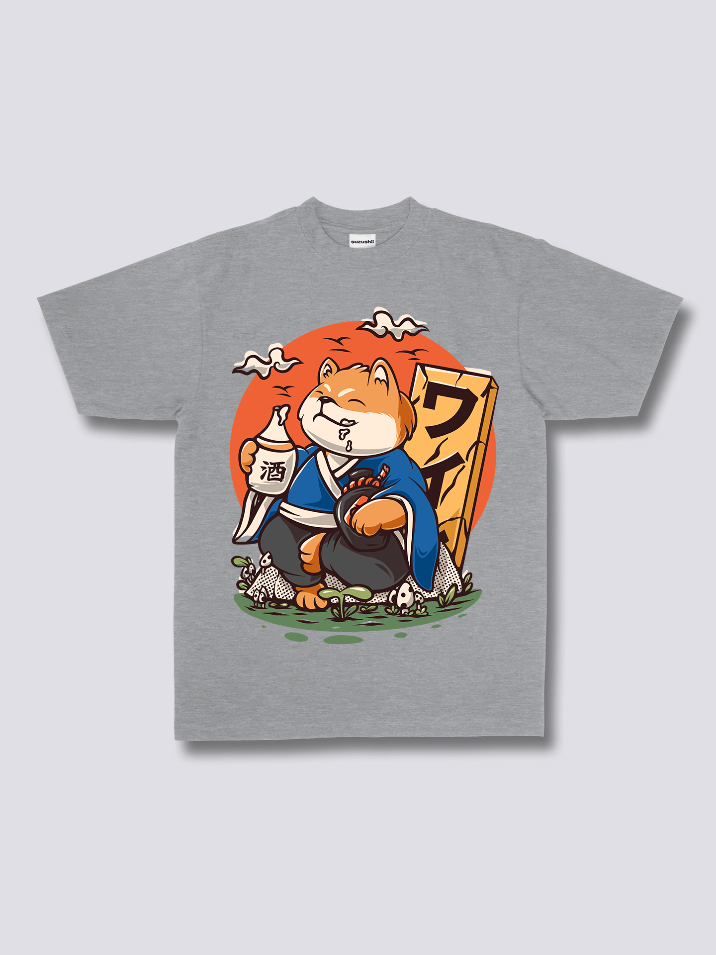 Front Print - Drunk Shiba T-Shirt