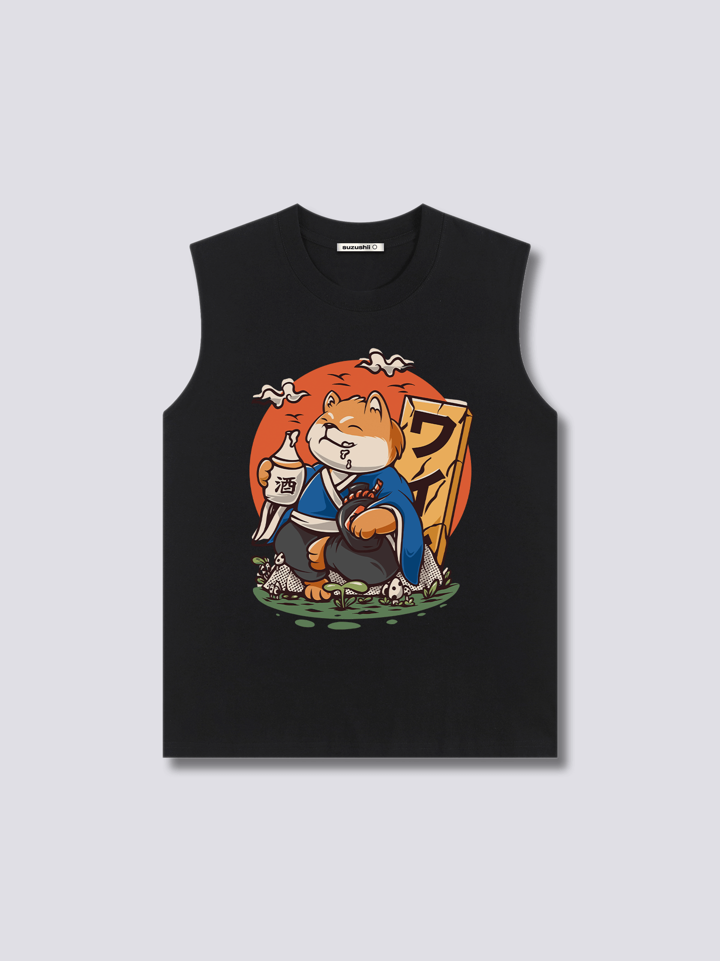 Front Print - Drunk Shiba Tank Top