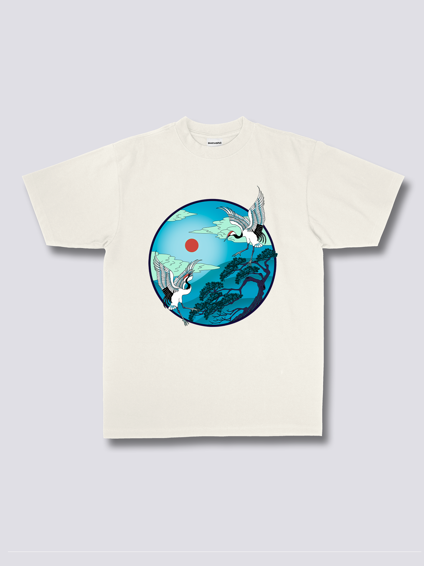 Front Print - Flying Cranes T-Shirt