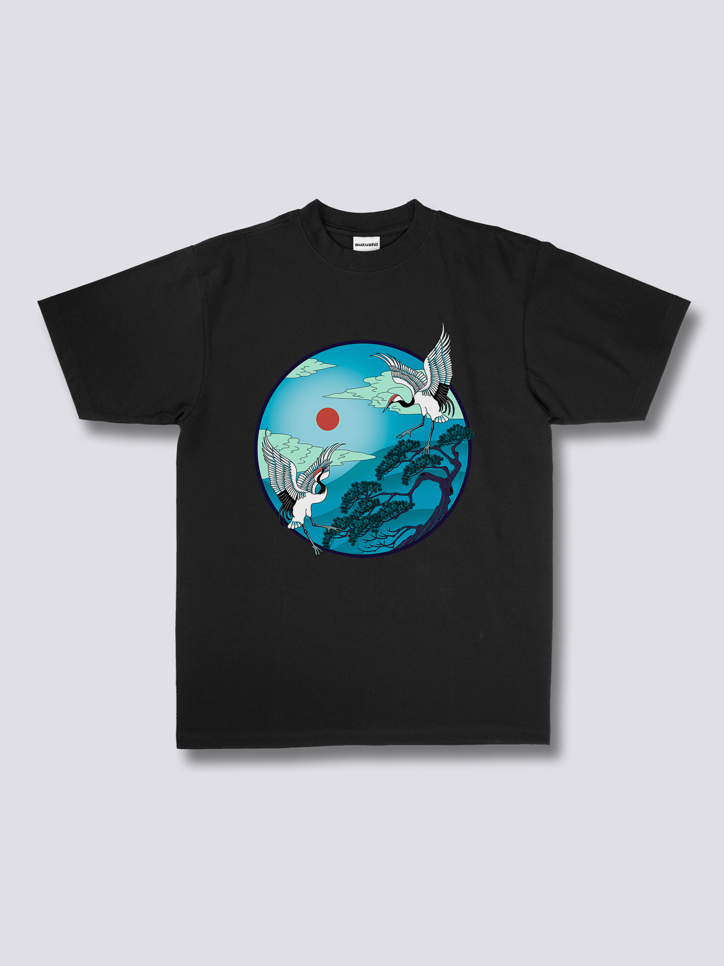 Front Print - Flying Cranes T-Shirt