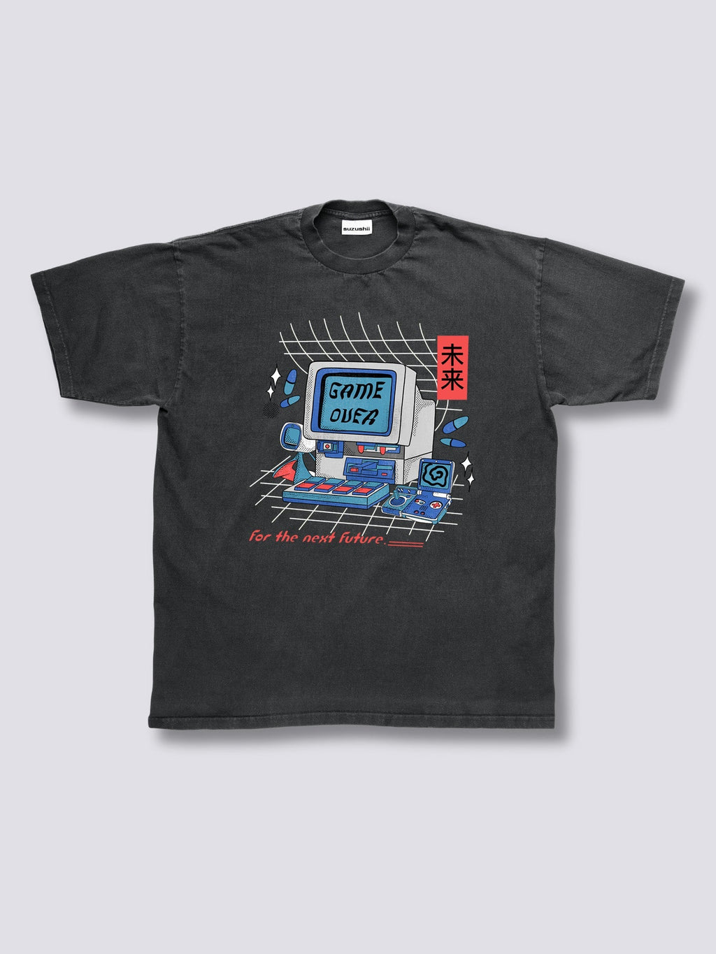 Front Print - Game Over Vintage T-Shirt