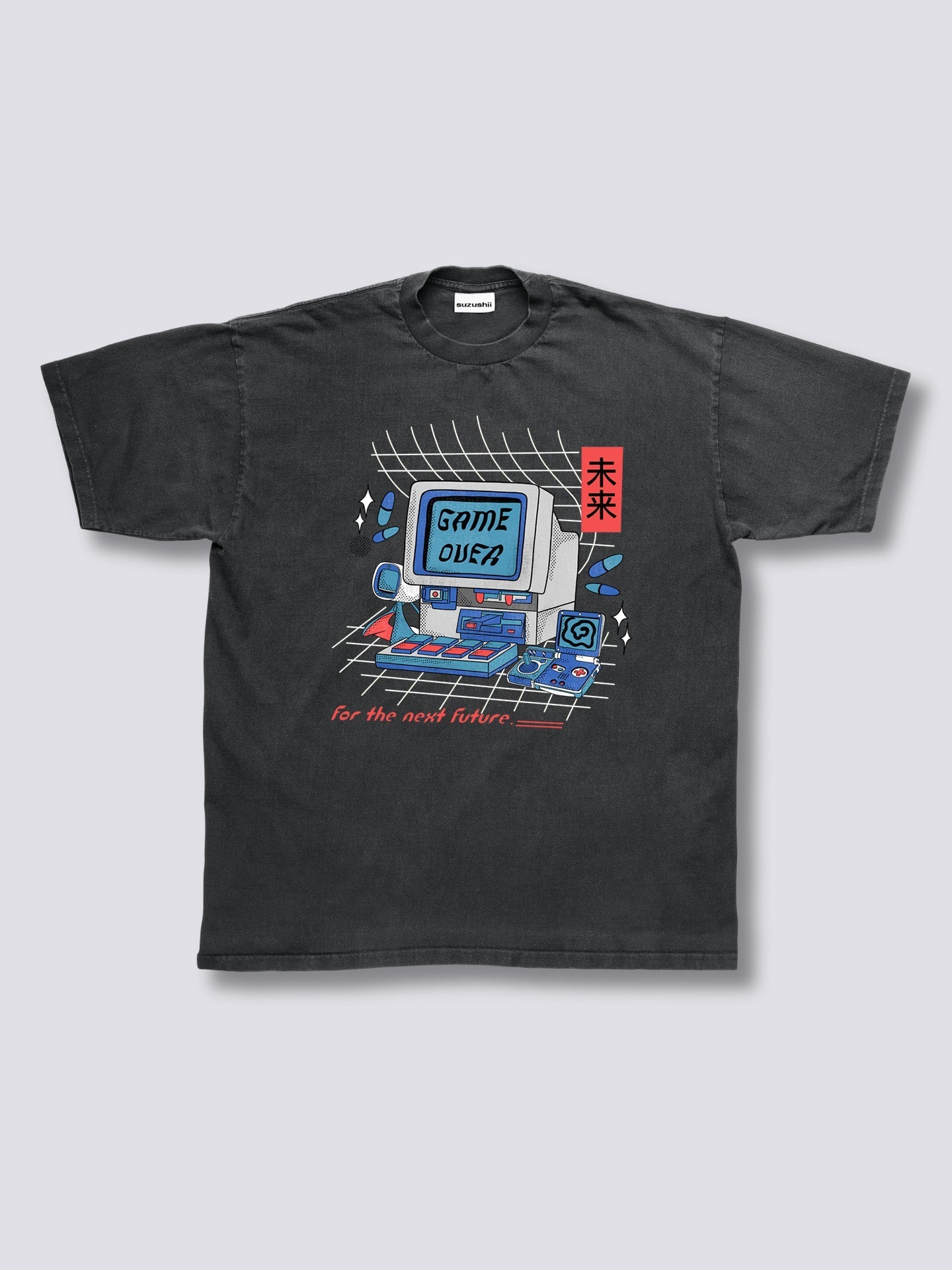 Front Print - Game Over Vintage T-Shirt
