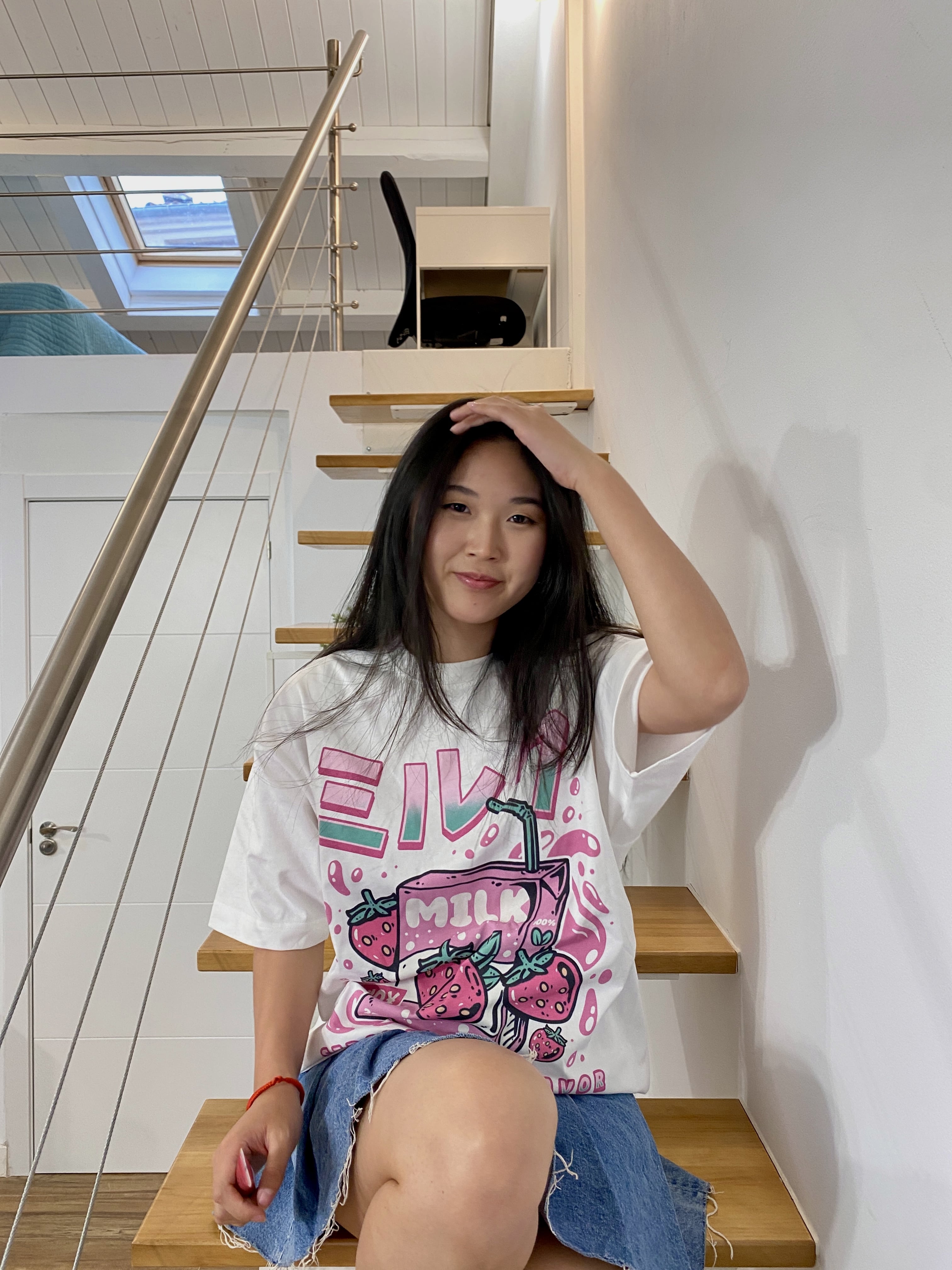 Front Print - Strawberry Milk T-Shirt