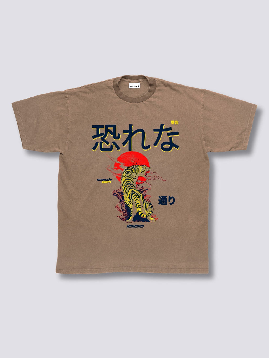 Front Print - Japan Tiger Vintage T-Shirt