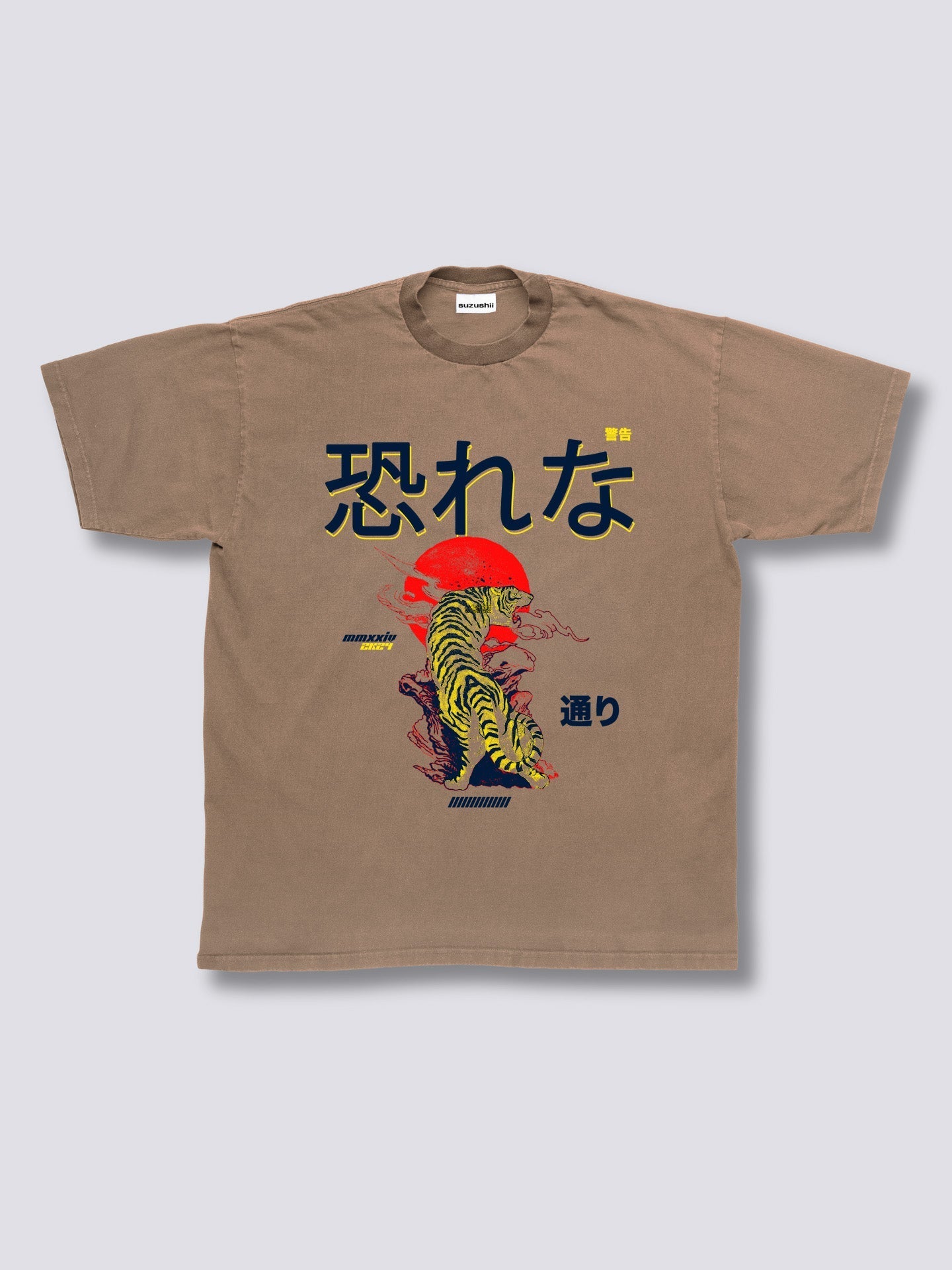 Front Print - Japan Tiger Vintage T-Shirt