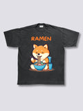 Front Print - Shiba Ramen Vintage T-Shirt