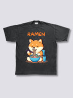 Front Print - Shiba Ramen Vintage T-Shirt
