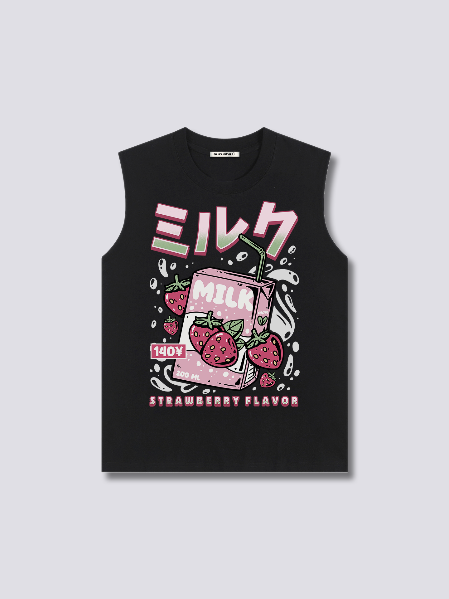 Front Print - Strawberry Milk Tank Top