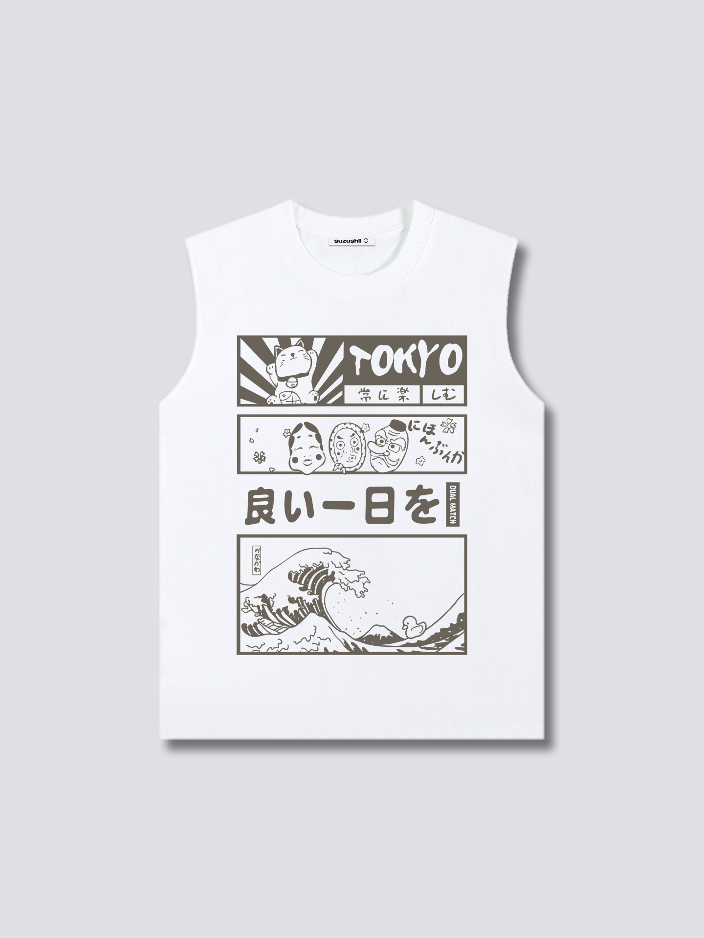 Front Print - Tokyo Wave Tank Top