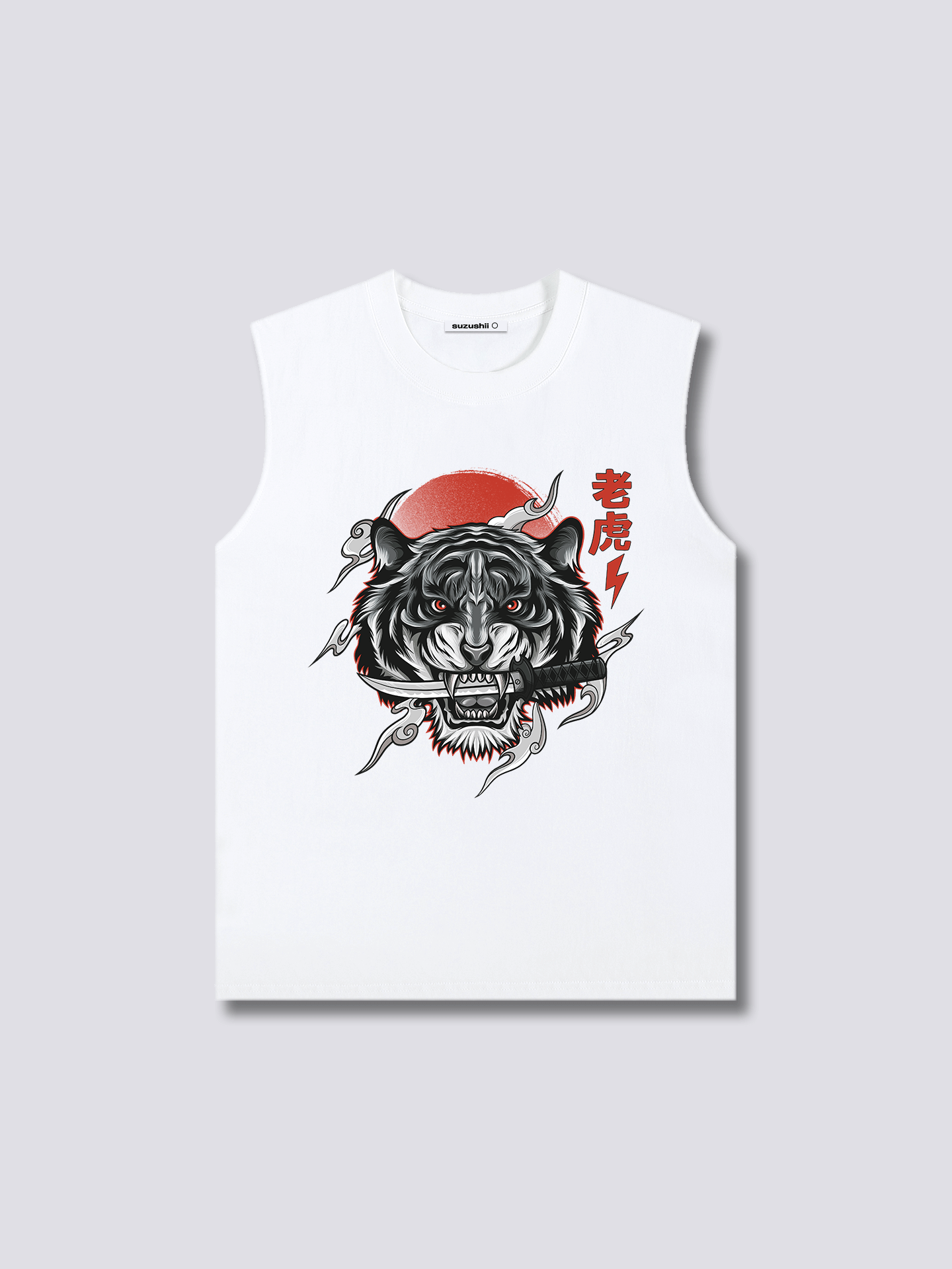 Front Print - White Tiger Tank Top