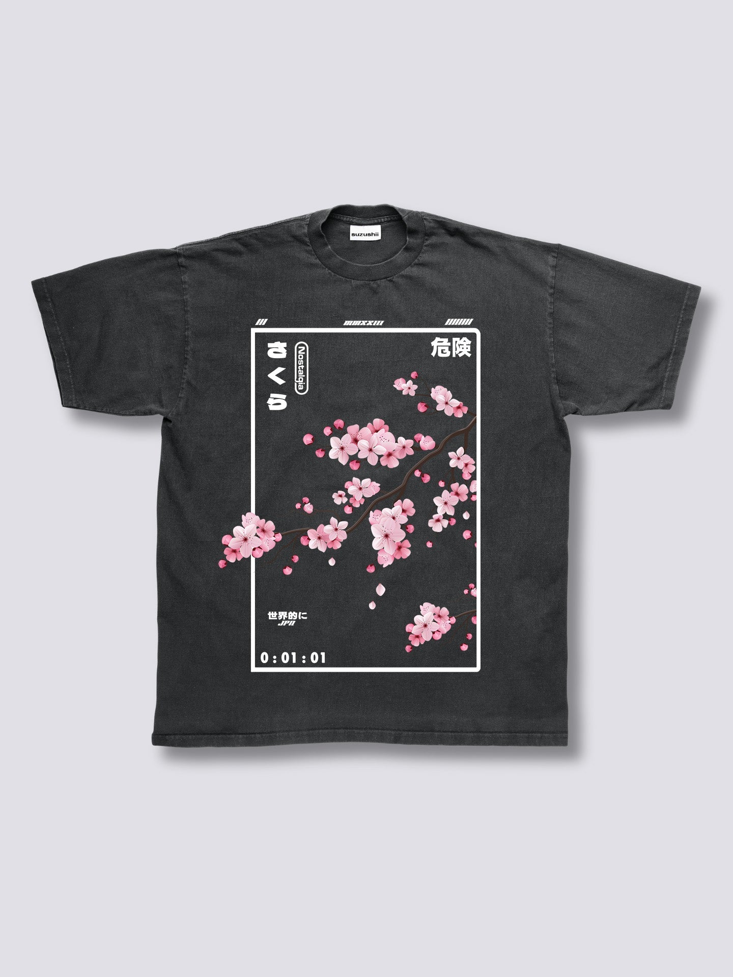Front Print - Cherry Blossom Vintage T-Shirt