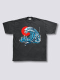 Front Print - Wavy Phoenix Vintage T-Shirt