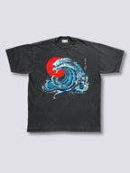Front Print - Wavy Phoenix Vintage T-Shirt